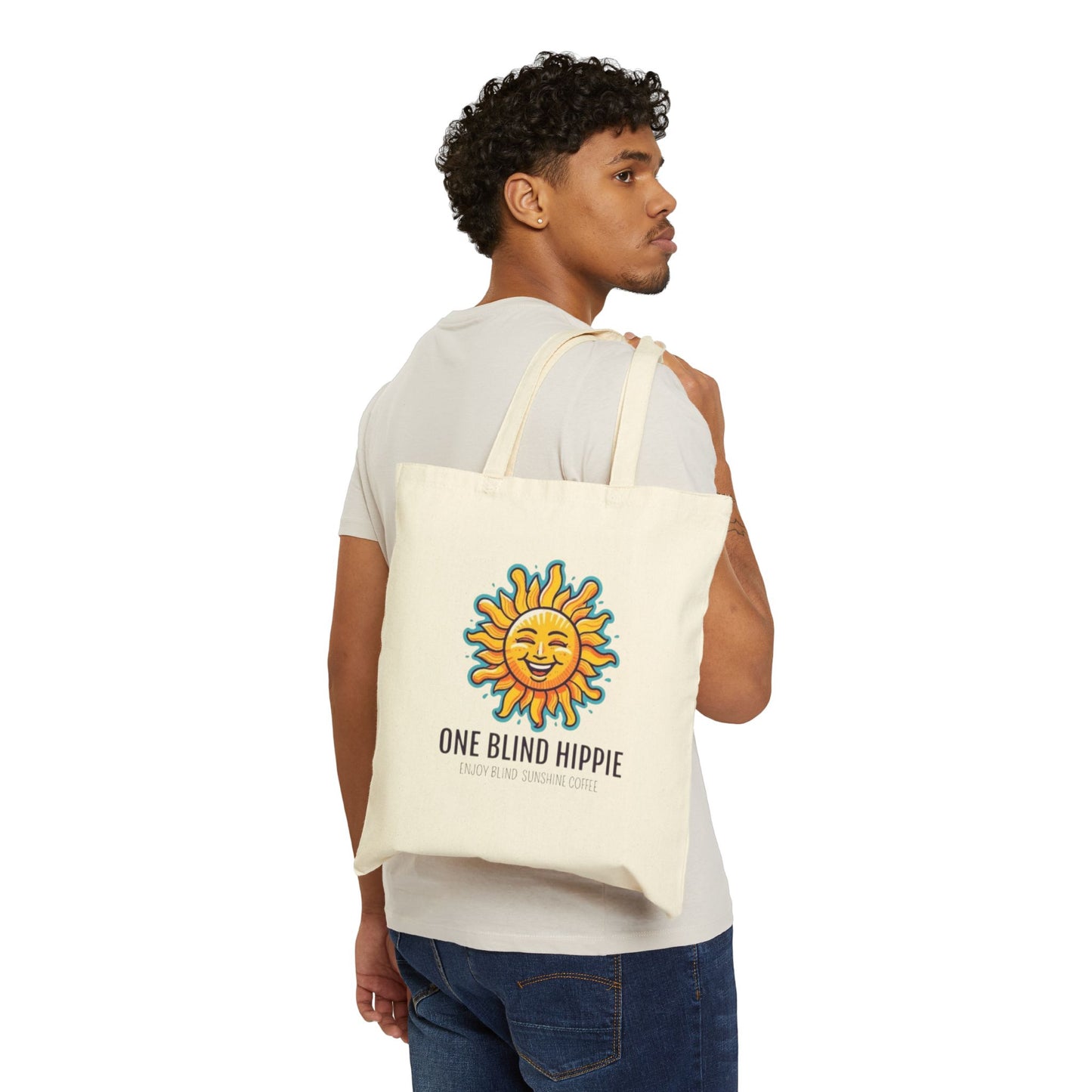 1 Sunshine Canvas Tote Bag, Eco-Friendly Shopper, Beach Bag, Gift for Hippies, Reusable Grocery Tote, Festival Accessories