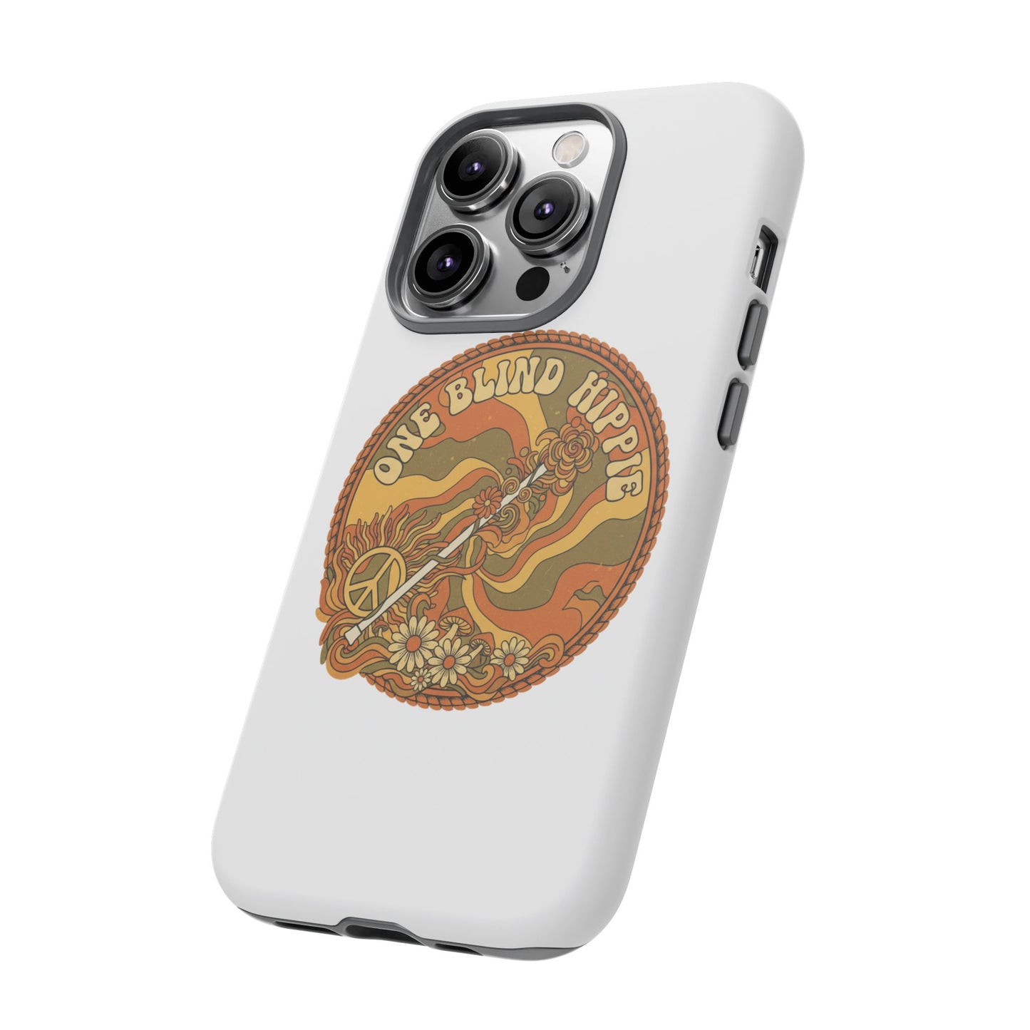'One Blind Hippie' Retro Peace Phone Case
