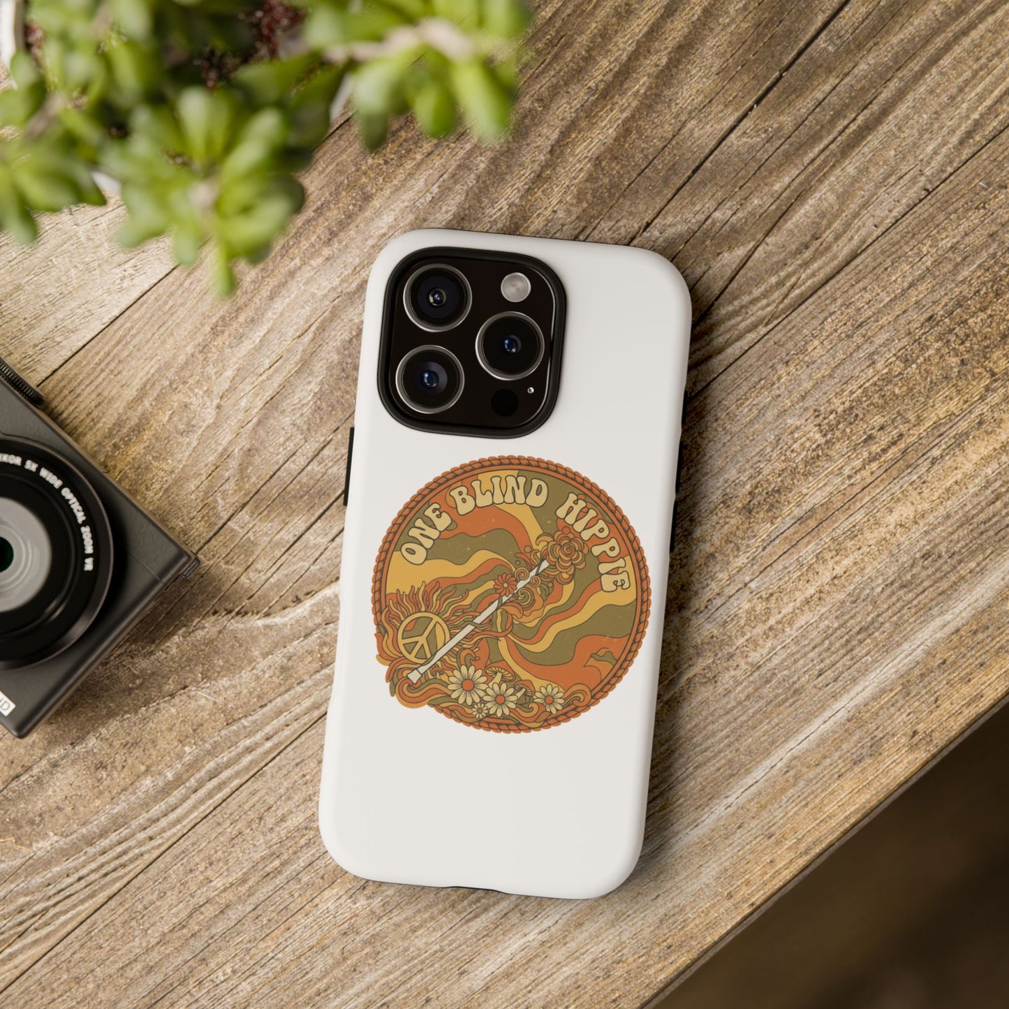'One Blind Hippie' Retro Peace Phone Case
