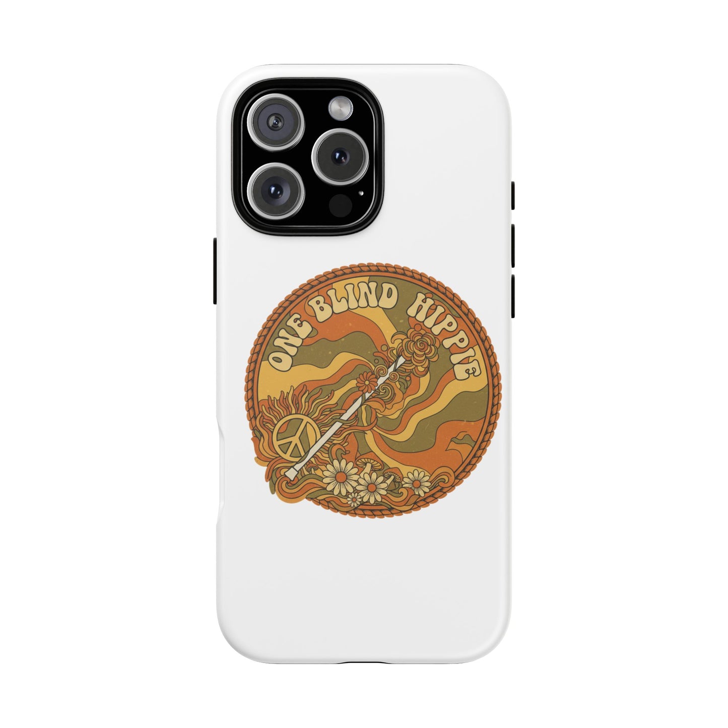 'One Blind Hippie' Retro Peace Phone Case