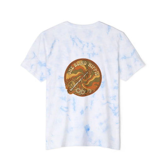 Tie-Dye Summer Leaf T-Shirt — "A fallen leaf is Summer's wave. Goodbye"