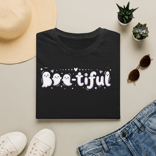 1 — Cute 'Boo-tiful' Halloween Ghost Graphic Tee