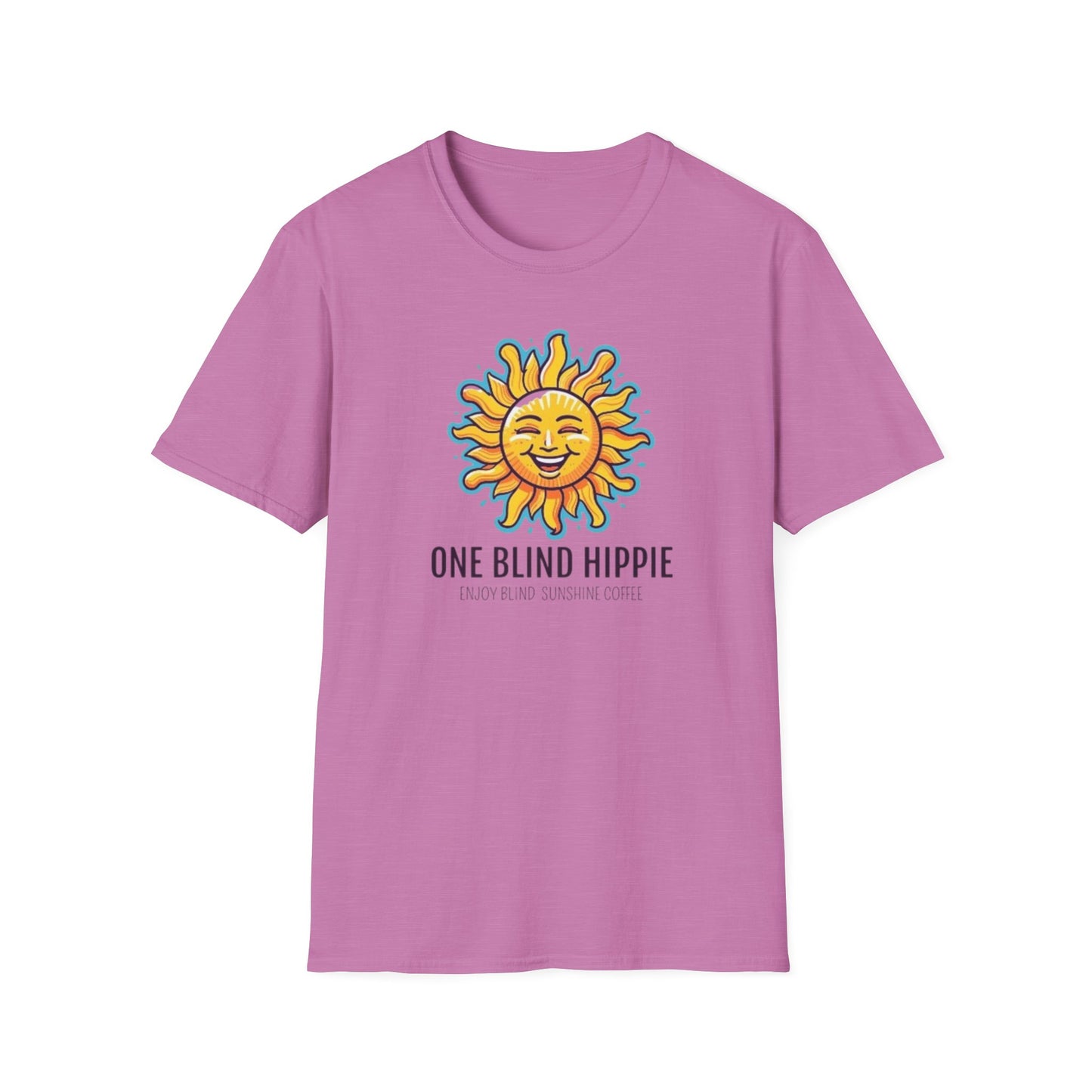 1 Unisex Graphic T-Shirt with Sun Design, One Blind Hippie Shirt, Boho Style Tee, Perfect for Festivals or Casual Wear, Gift for Friends