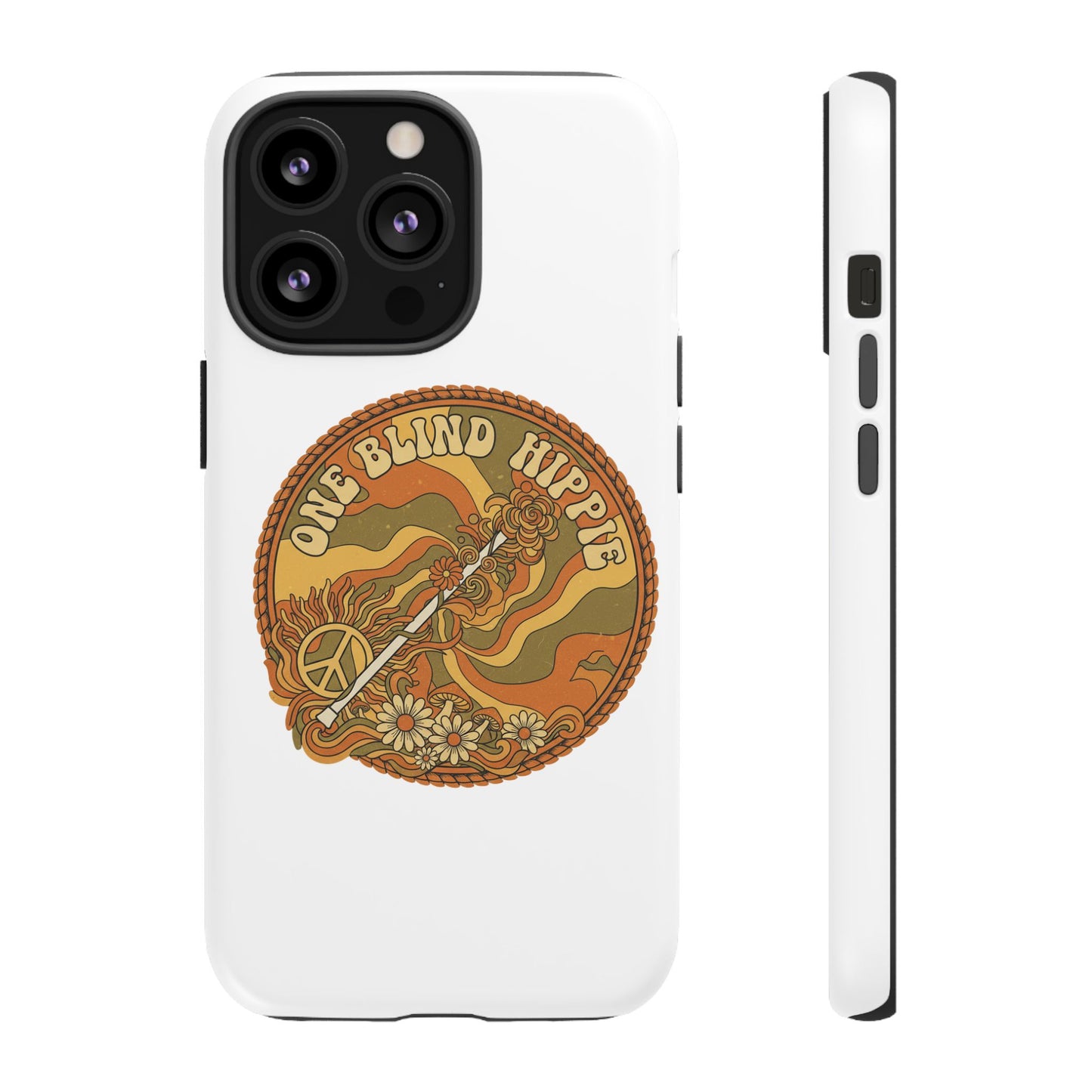 'One Blind Hippie' Retro Peace Phone Case