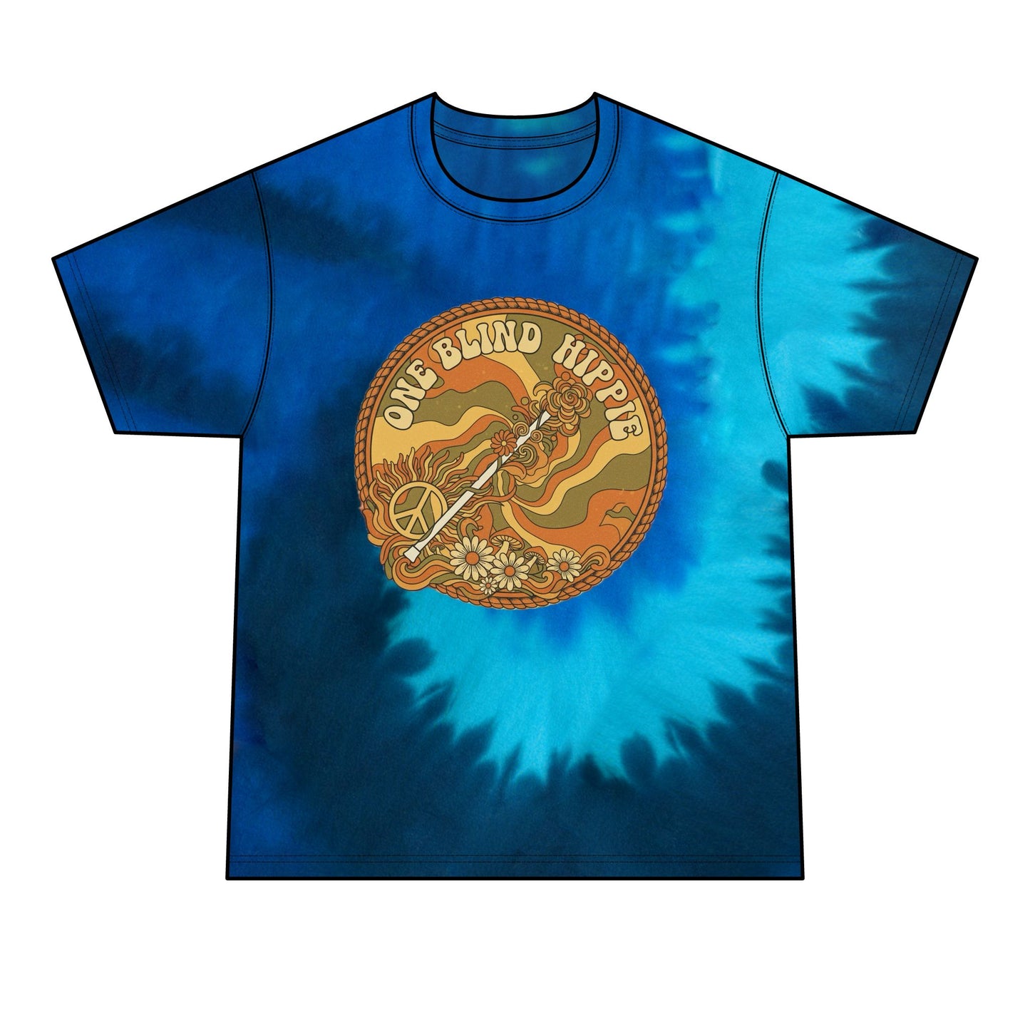 A Retro 'One Blind Hippie' Tie-Dye Tee — Vintage Psychedelic Graphic Shirt