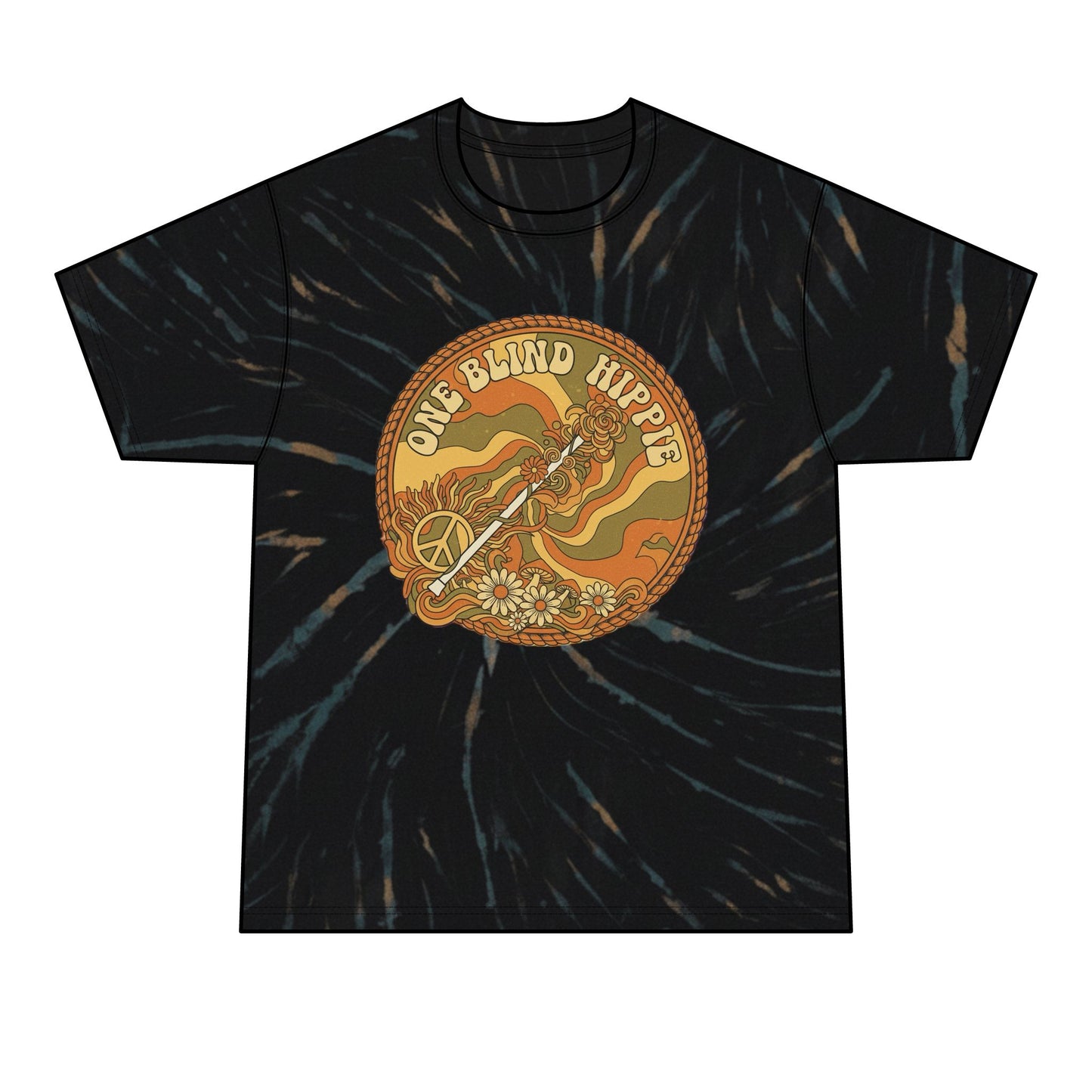 A Retro 'One Blind Hippie' Tie-Dye Tee — Vintage Psychedelic Graphic Shirt