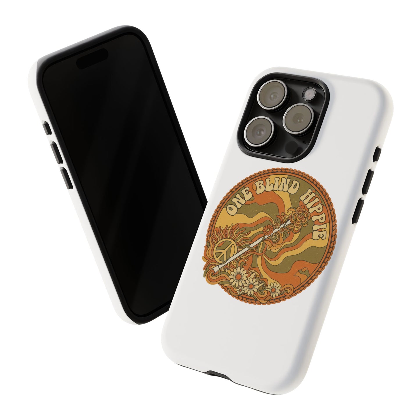 'One Blind Hippie' Retro Peace Phone Case
