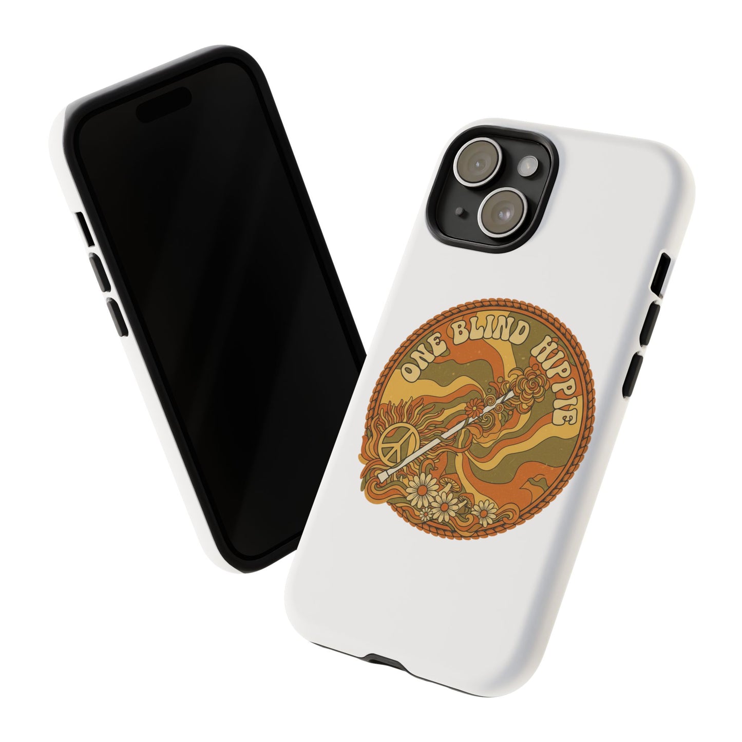 'One Blind Hippie' Retro Peace Phone Case