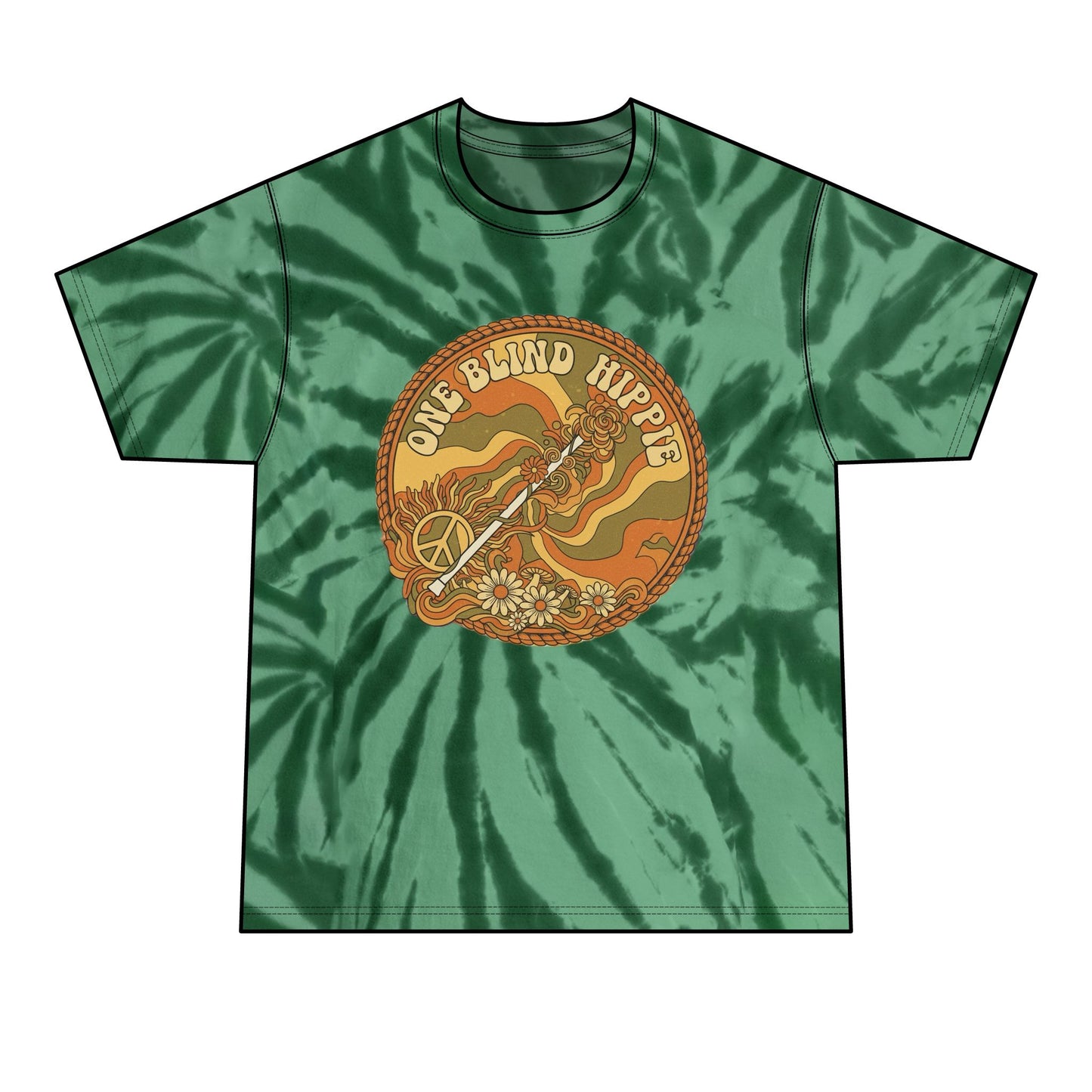 A Retro 'One Blind Hippie' Tie-Dye Tee — Vintage Psychedelic Graphic Shirt