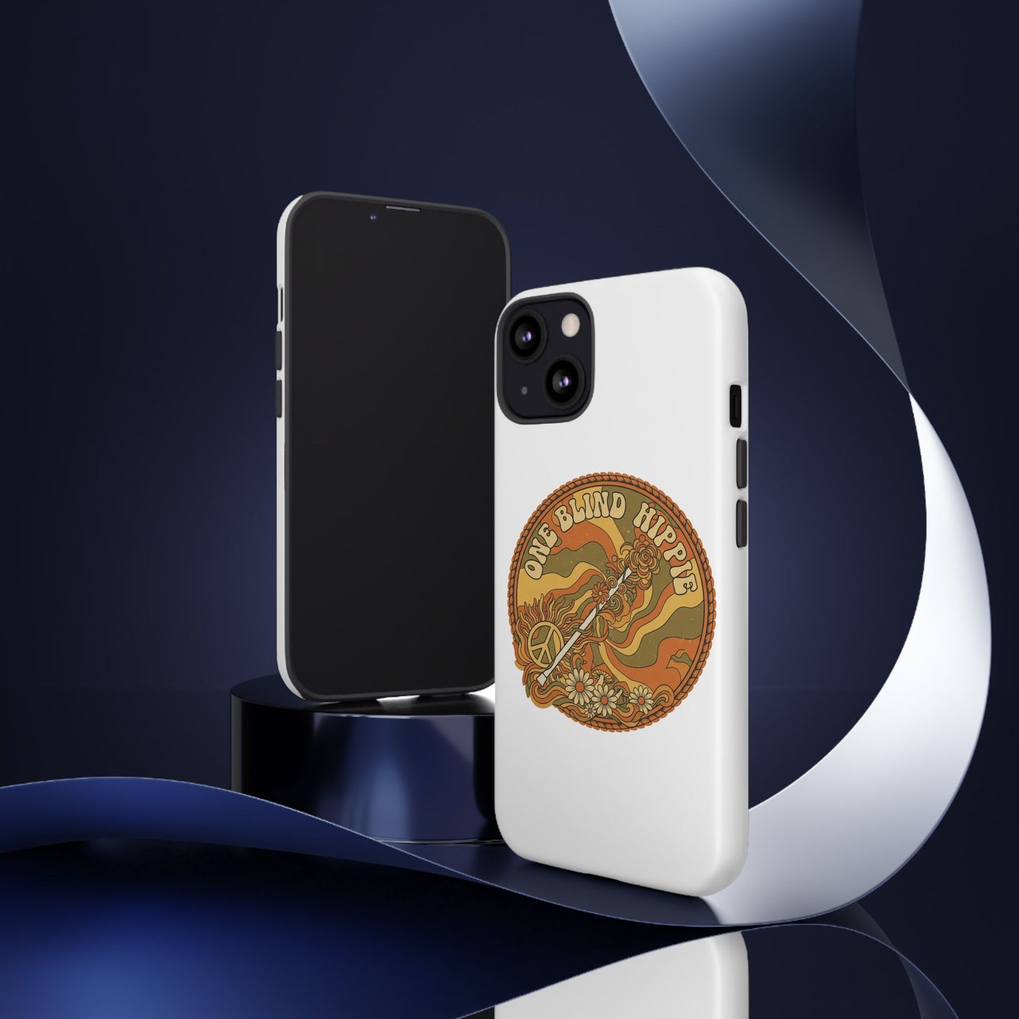 'One Blind Hippie' Retro Peace Phone Case