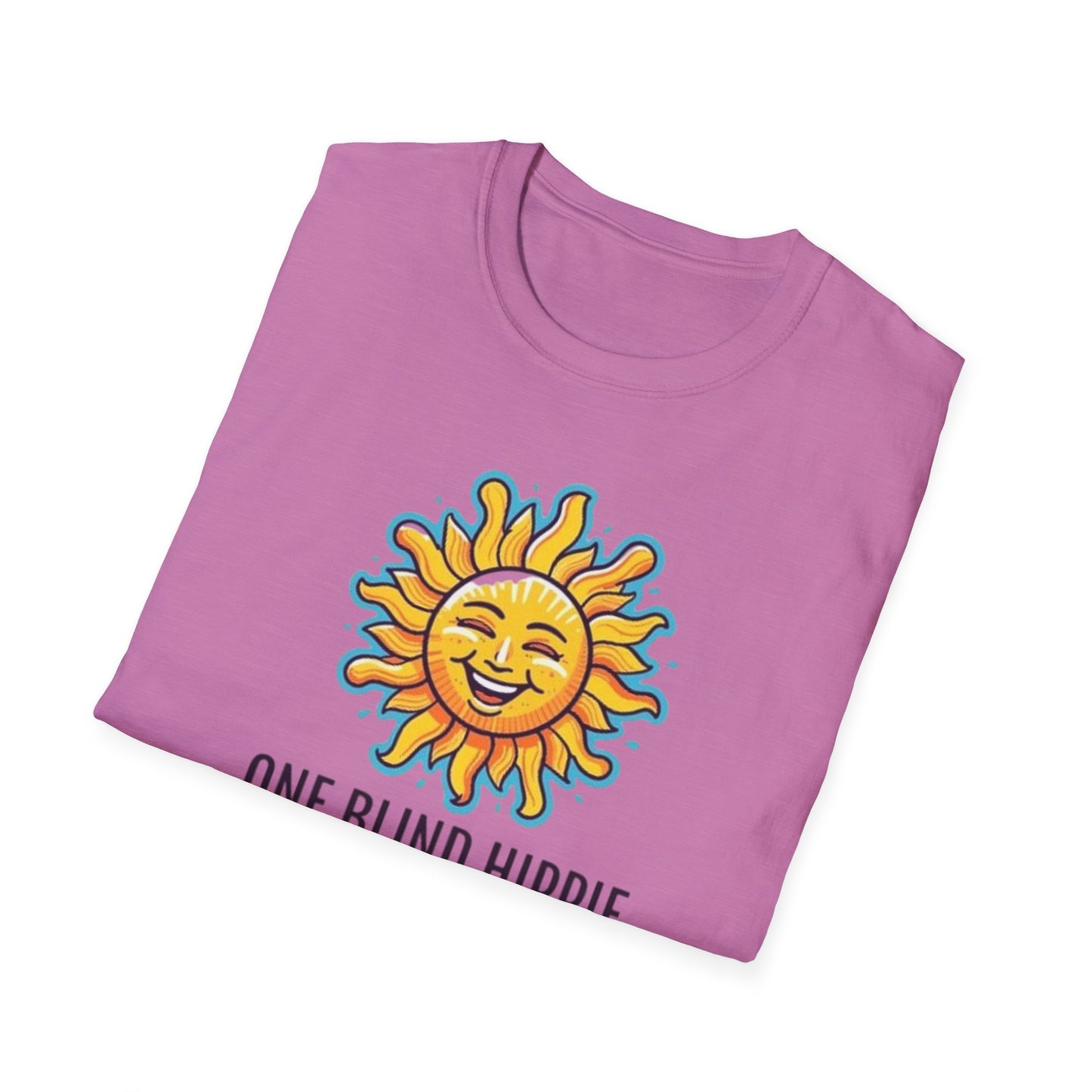 1 Unisex Graphic T-Shirt with Sun Design, One Blind Hippie Shirt, Boho Style Tee, Perfect for Festivals or Casual Wear, Gift for Friends