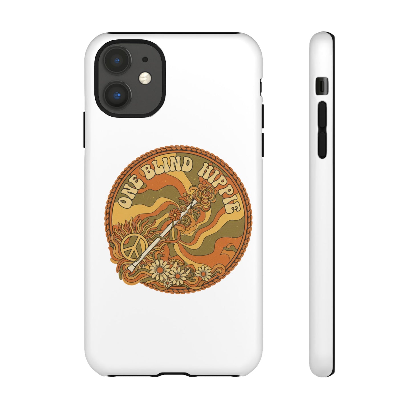 'One Blind Hippie' Retro Peace Phone Case