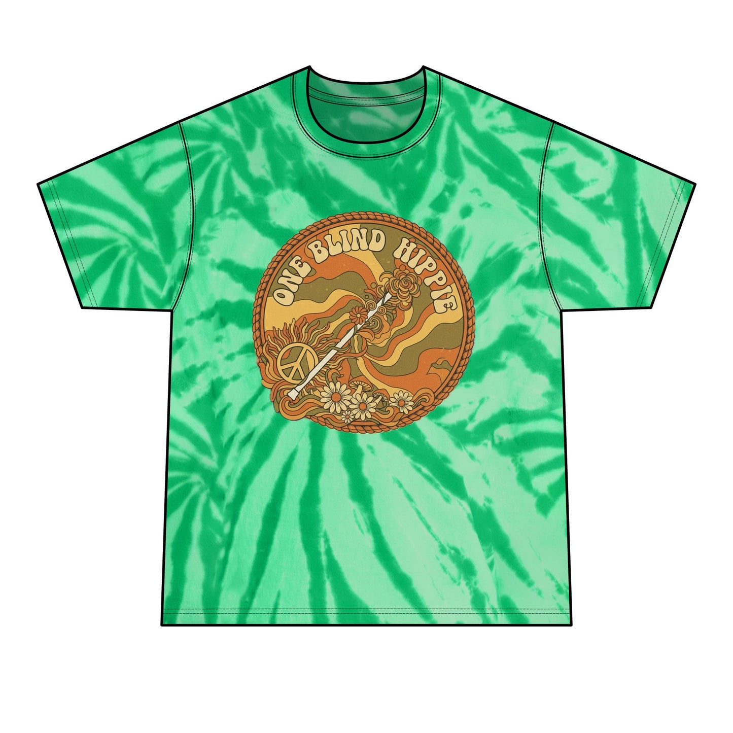 A Retro 'One Blind Hippie' Tie-Dye Tee — Vintage Psychedelic Graphic Shirt