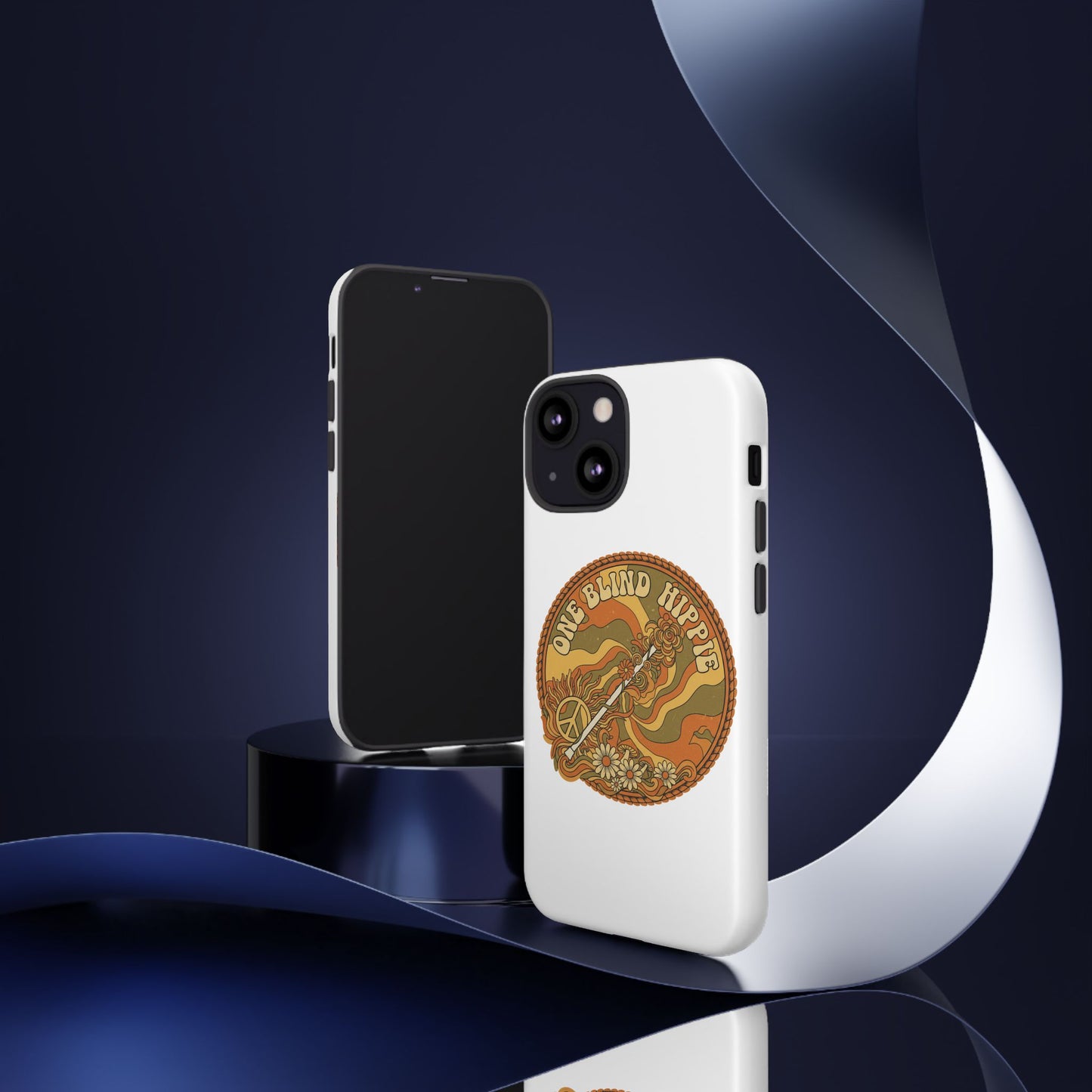'One Blind Hippie' Retro Peace Phone Case