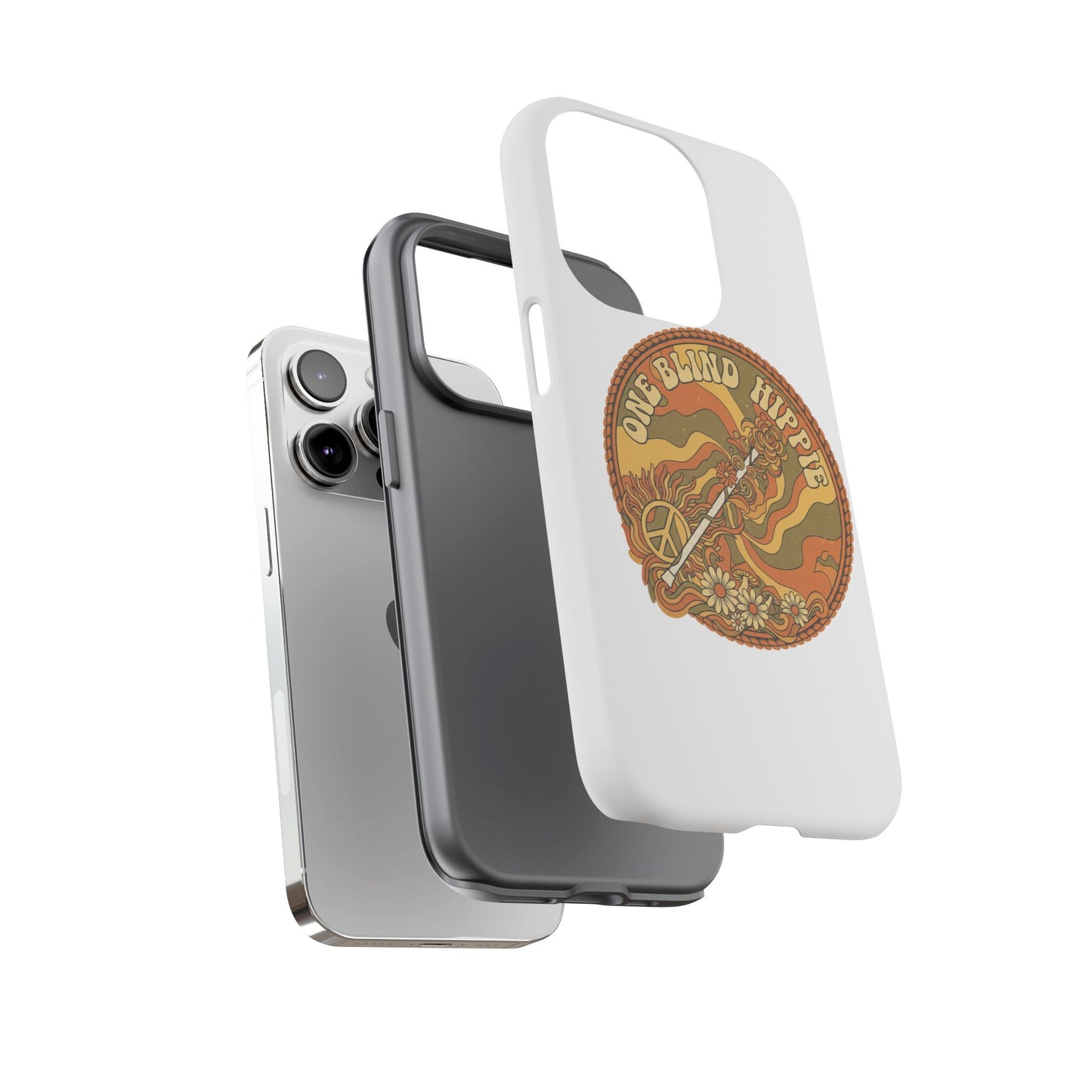 'One Blind Hippie' Retro Peace Phone Case