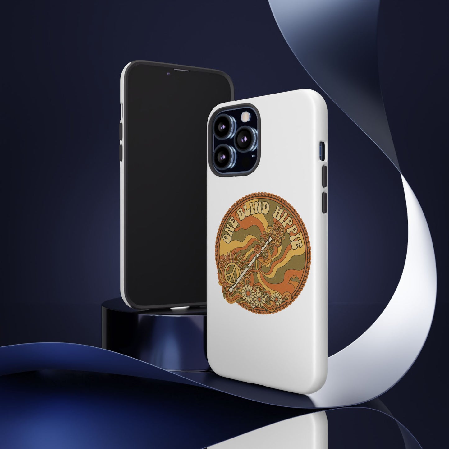 'One Blind Hippie' Retro Peace Phone Case