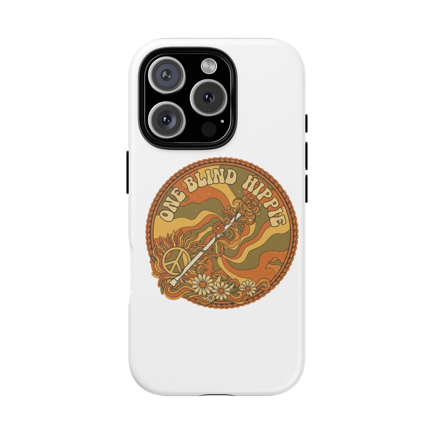 'One Blind Hippie' Retro Peace Phone Case
