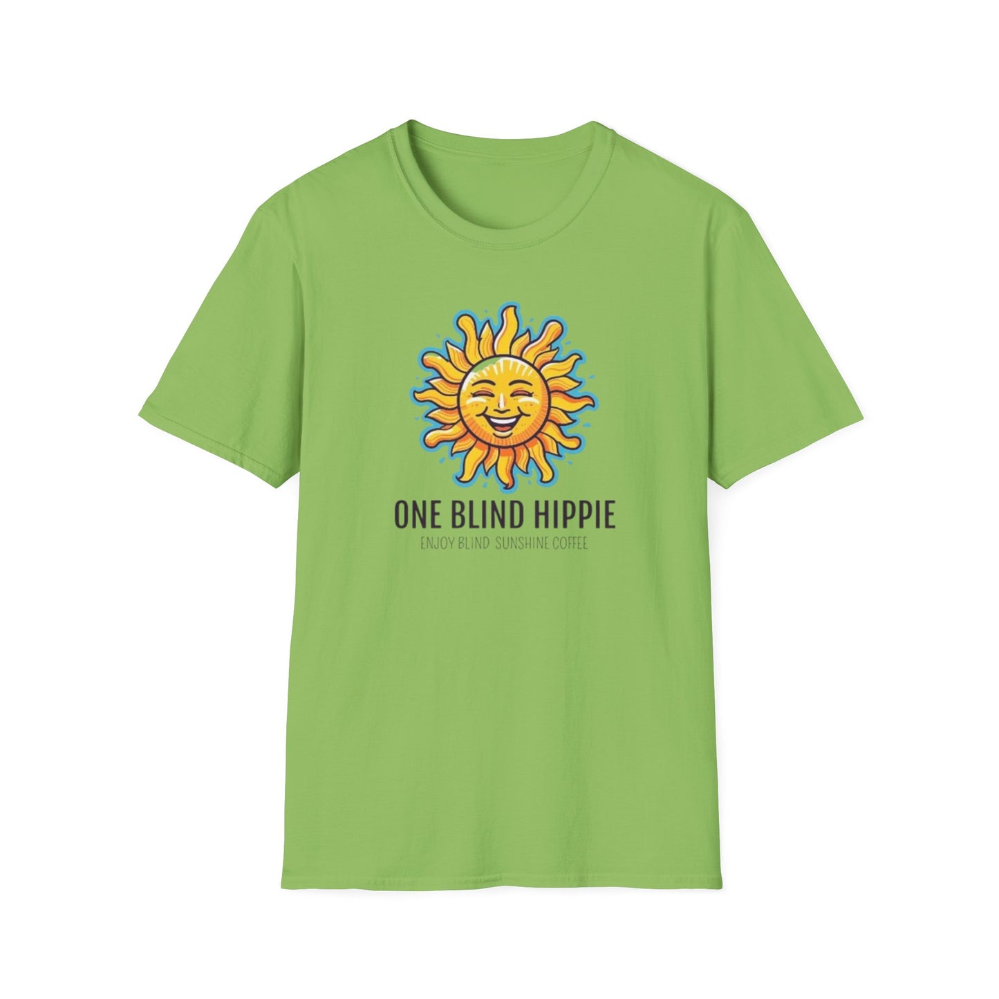 1 Unisex Graphic T-Shirt with Sun Design, One Blind Hippie Shirt, Boho Style Tee, Perfect for Festivals or Casual Wear, Gift for Friends
