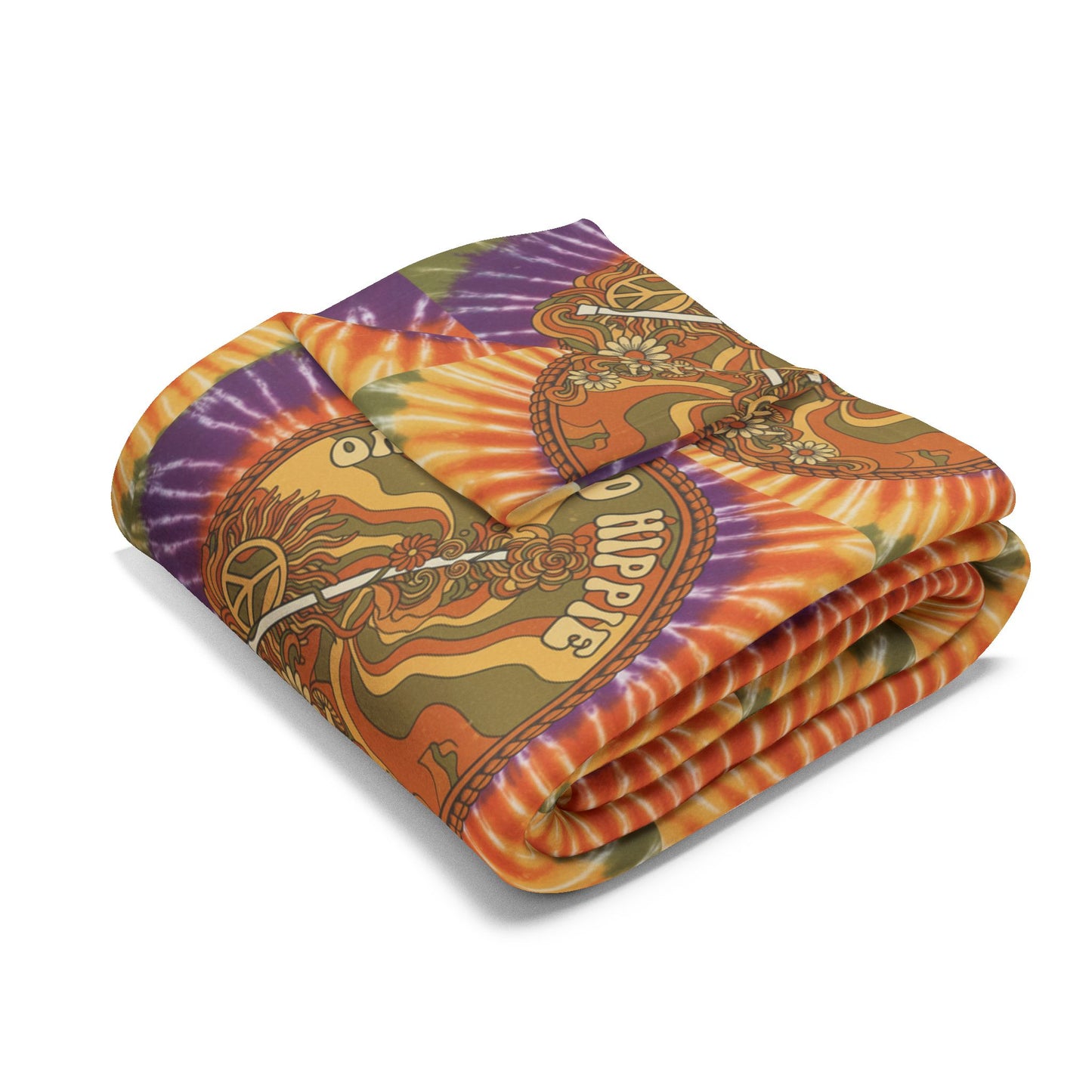 A Arctic Fleece Blanket — Retro Sunburst Moose Pattern Cozy Throw