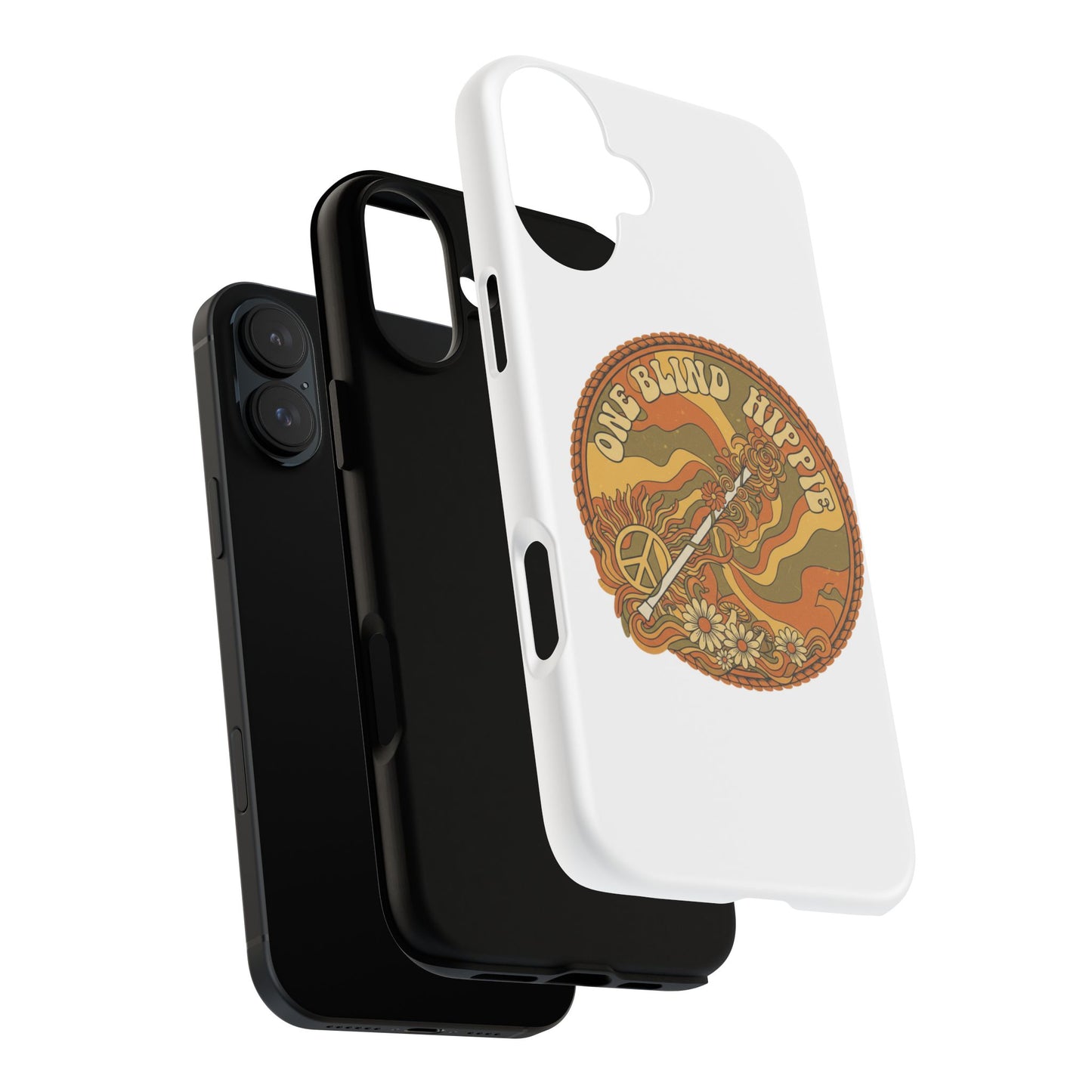'One Blind Hippie' Retro Peace Phone Case