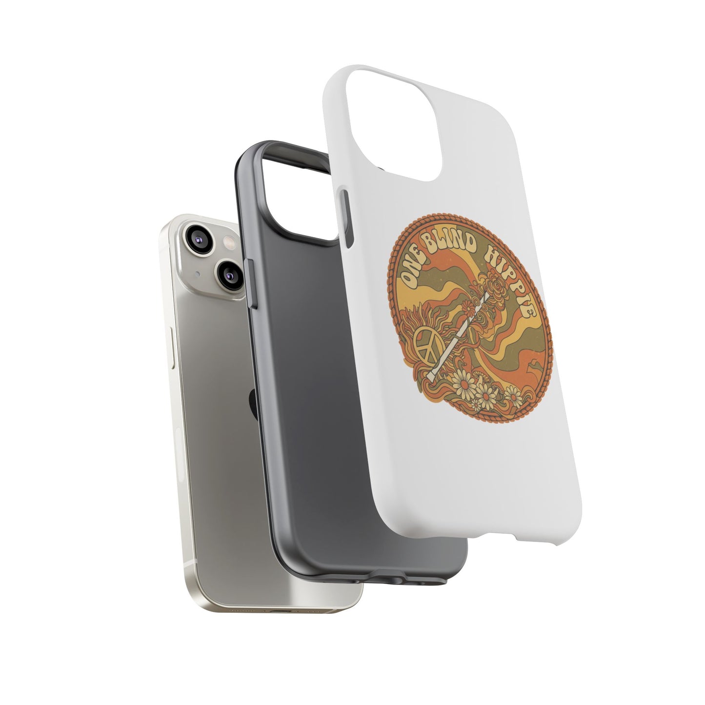'One Blind Hippie' Retro Peace Phone Case