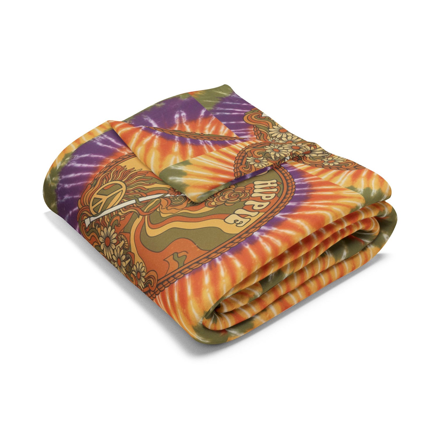 A Arctic Fleece Blanket — Retro Sunburst Moose Pattern Cozy Throw