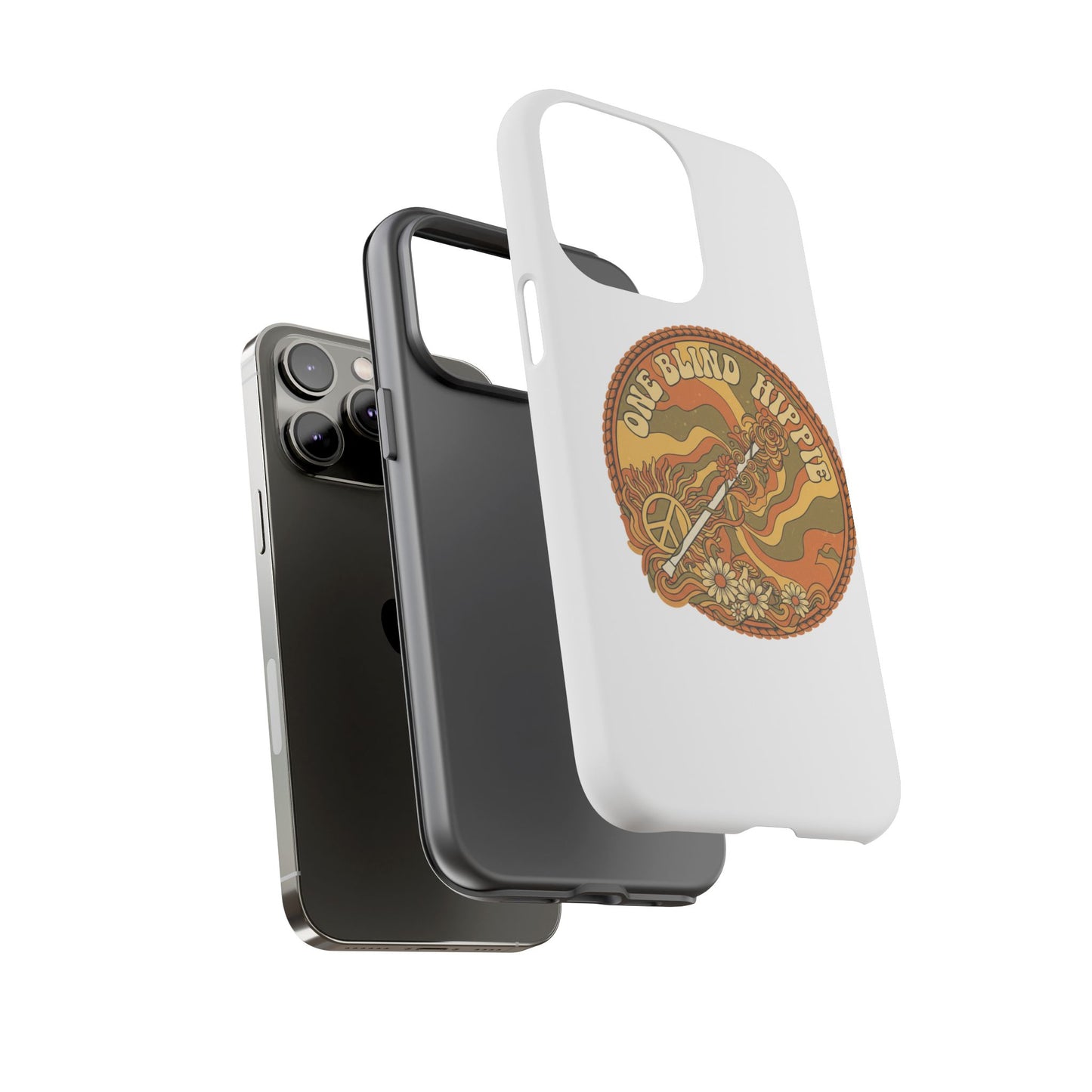 'One Blind Hippie' Retro Peace Phone Case