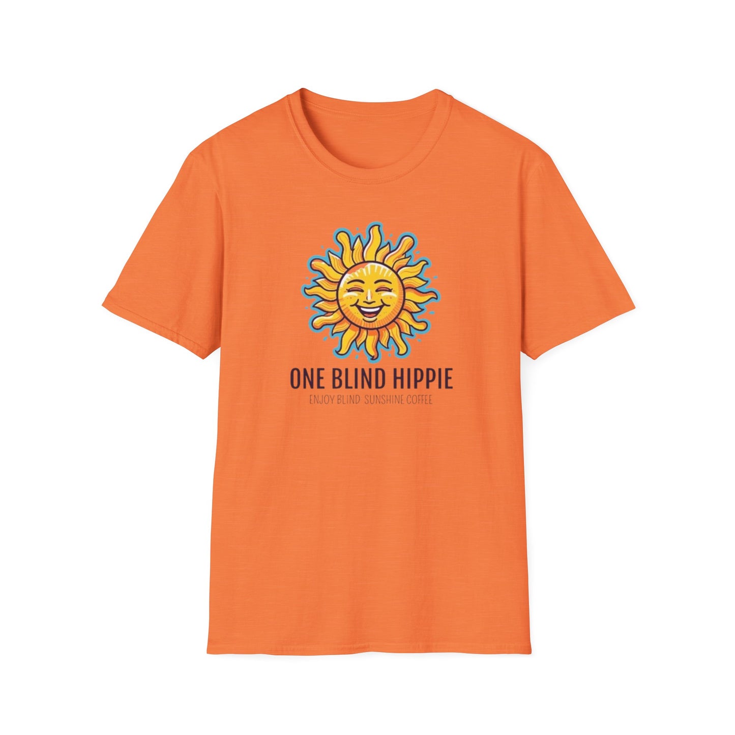 Unisex Graphic T-Shirt with Sun Design, One Blind Hippie Shirt, Boho Style Tee, Perfect for Festivals or Casual Wear, Gift for Friends