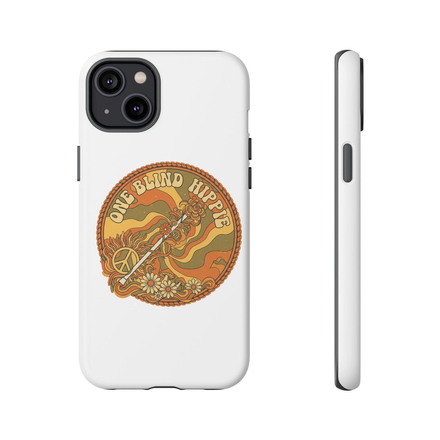 'One Blind Hippie' Retro Peace Phone Case