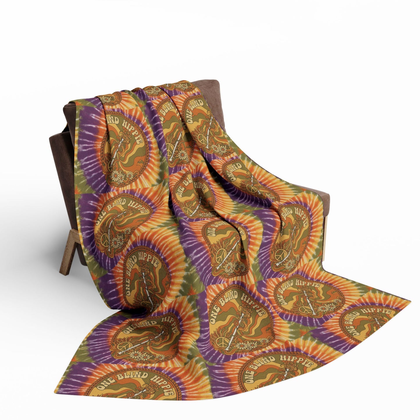 A Arctic Fleece Blanket — Retro Sunburst Moose Pattern Cozy Throw