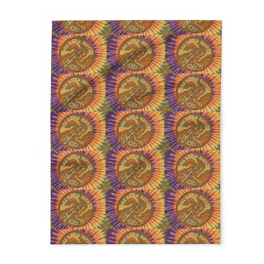 Arctic Fleece Blanket — Retro Sunburst Moose Pattern Cozy Throw