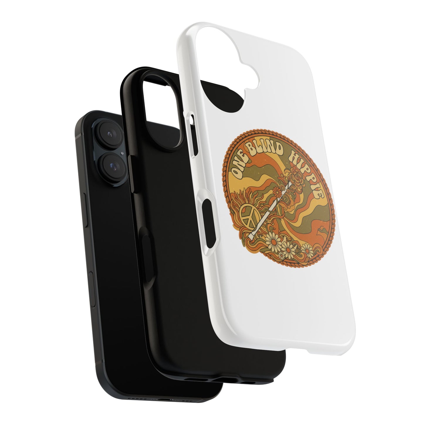 'One Blind Hippie' Retro Peace Phone Case