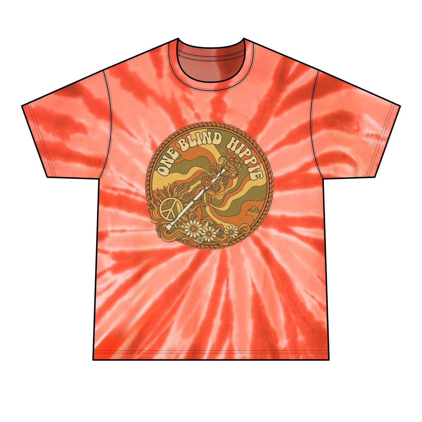 A Retro 'One Blind Hippie' Tie-Dye Tee — Vintage Psychedelic Graphic Shirt