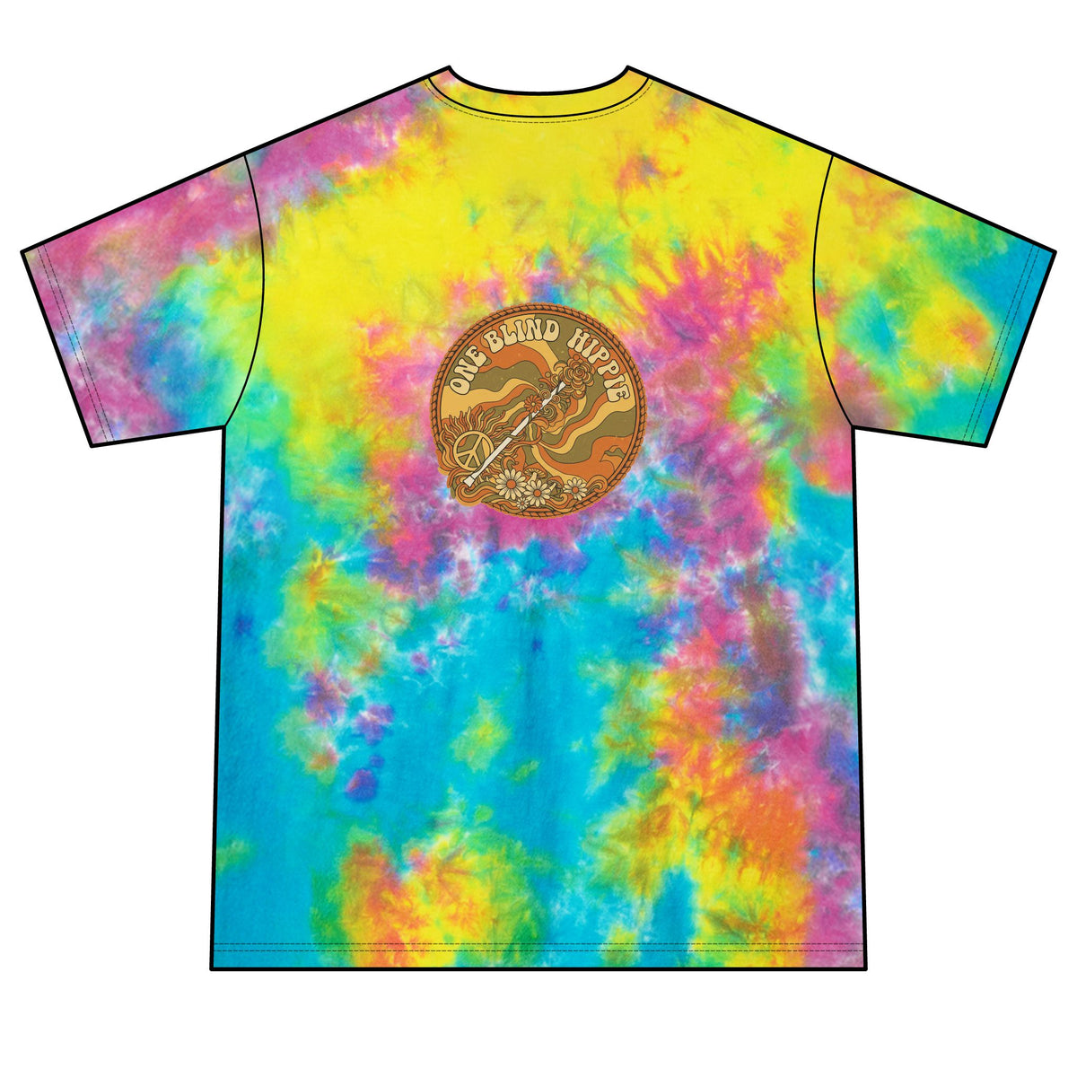 Tie-Dye Tee — "Choose Joy" Sun & Crystal Graphic