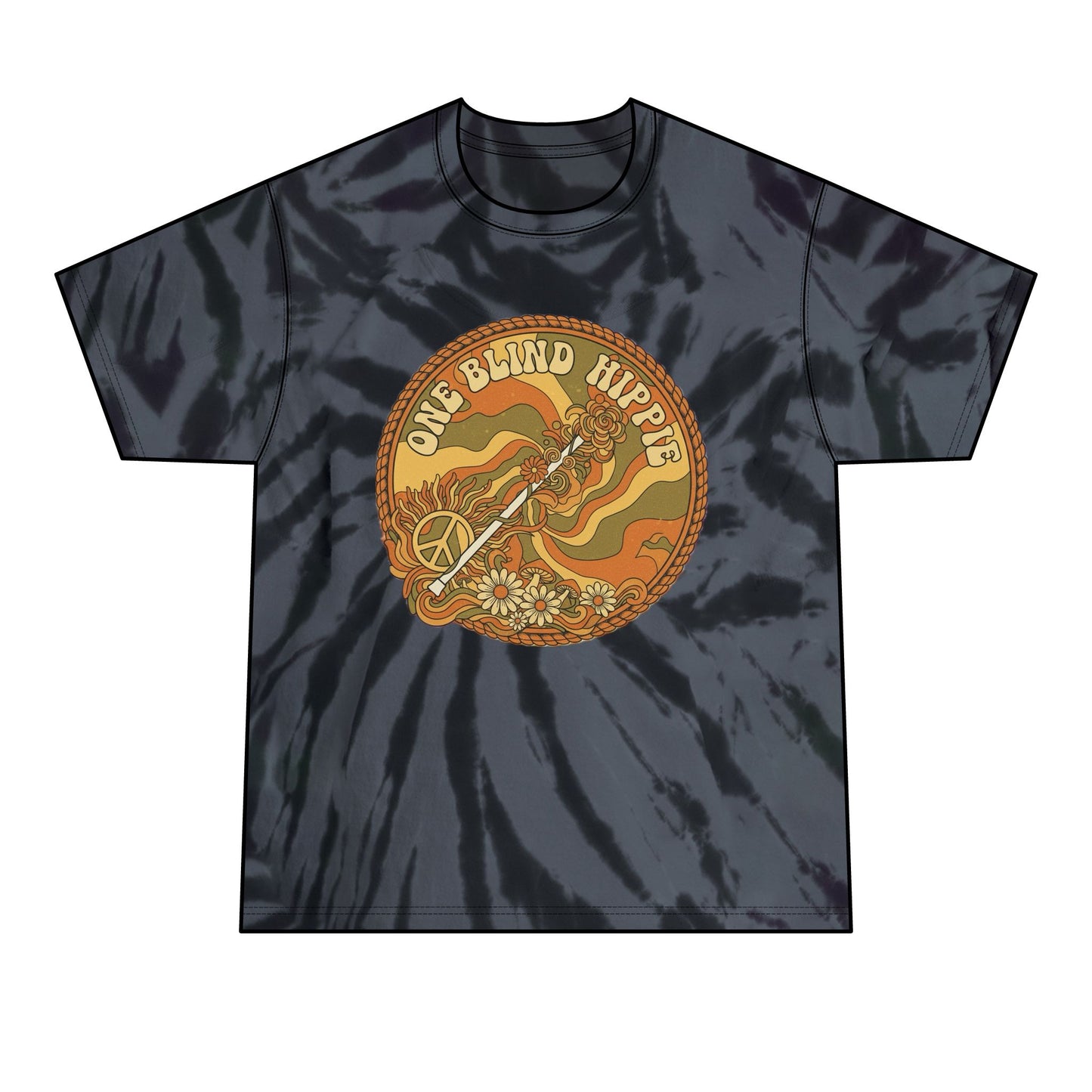 A Retro 'One Blind Hippie' Tie-Dye Tee — Vintage Psychedelic Graphic Shirt