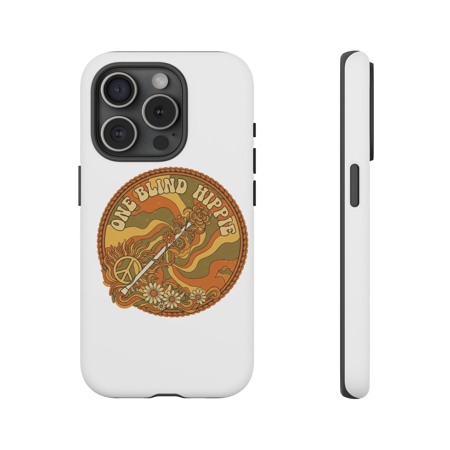 'One Blind Hippie' Retro Peace Phone Case