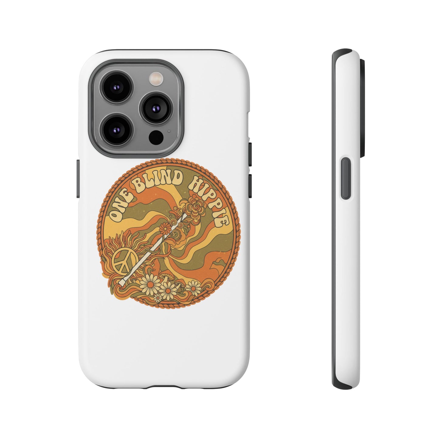'One Blind Hippie' Retro Peace Phone Case