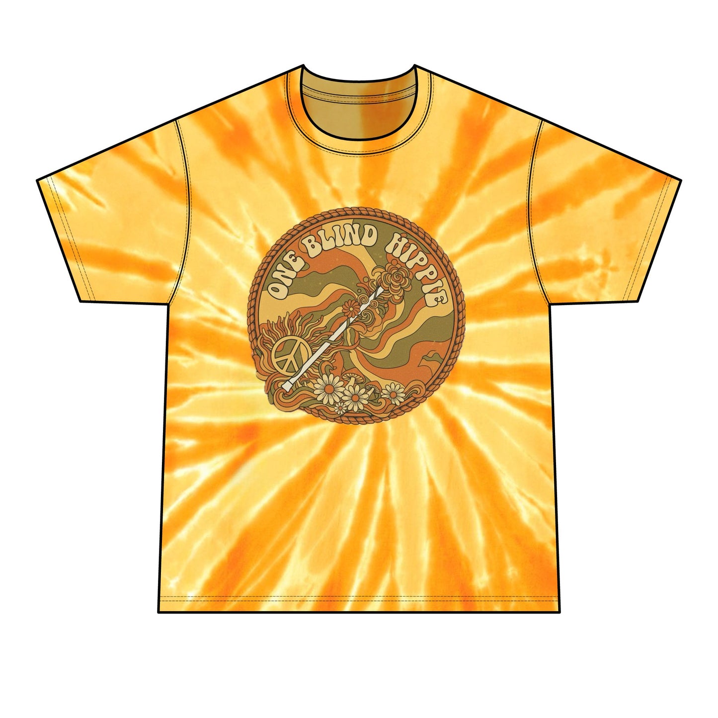 A Retro 'One Blind Hippie' Tie-Dye Tee — Vintage Psychedelic Graphic Shirt