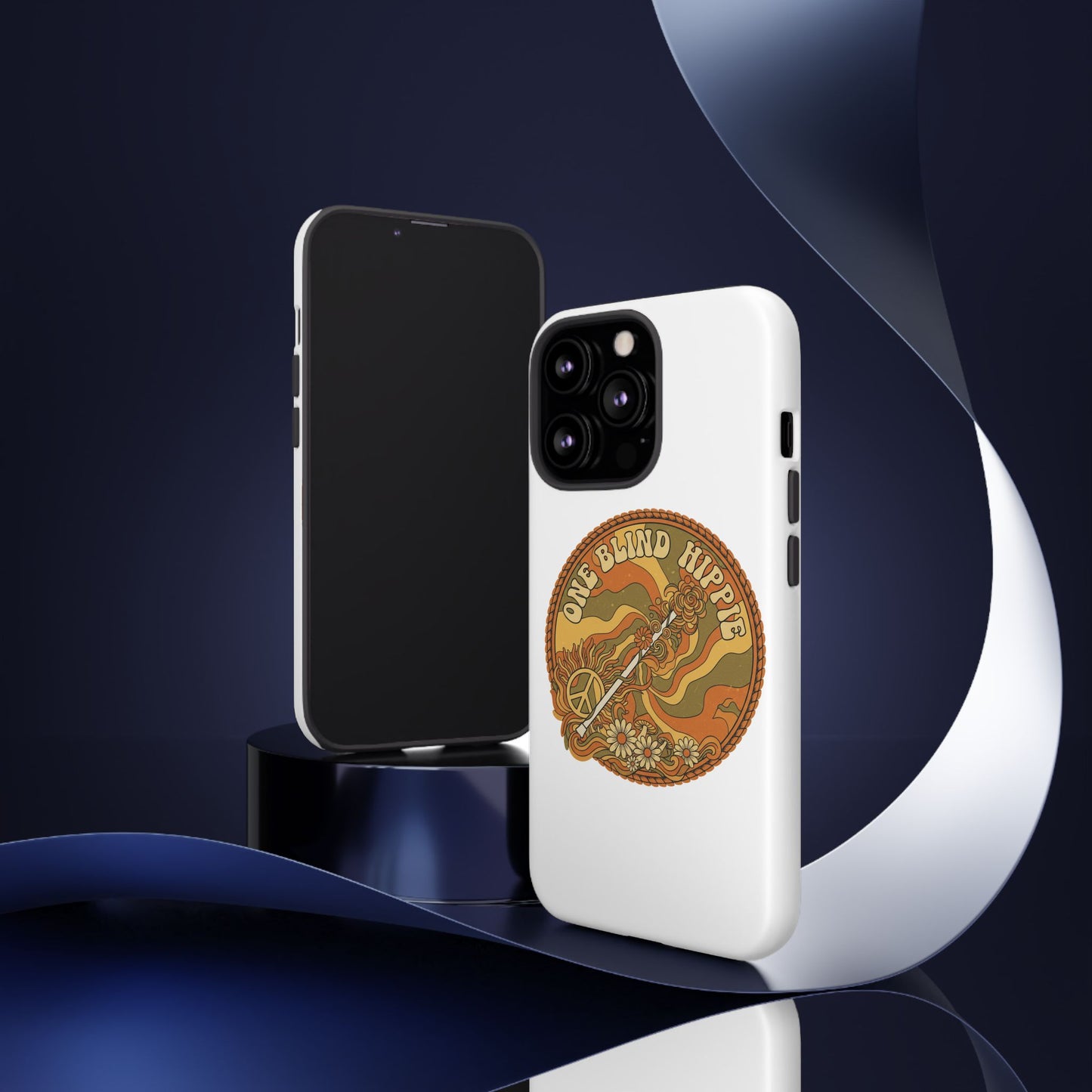 'One Blind Hippie' Retro Peace Phone Case