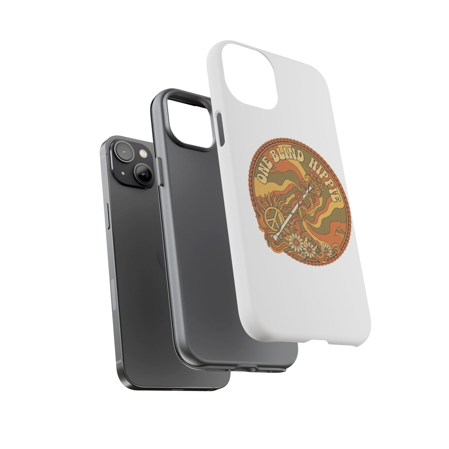 'One Blind Hippie' Retro Peace Phone Case
