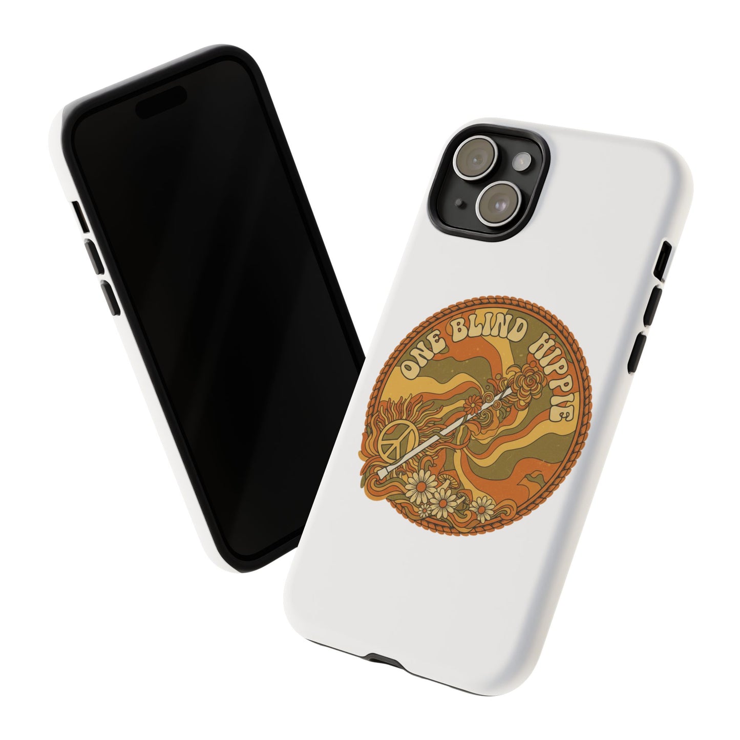 'One Blind Hippie' Retro Peace Phone Case