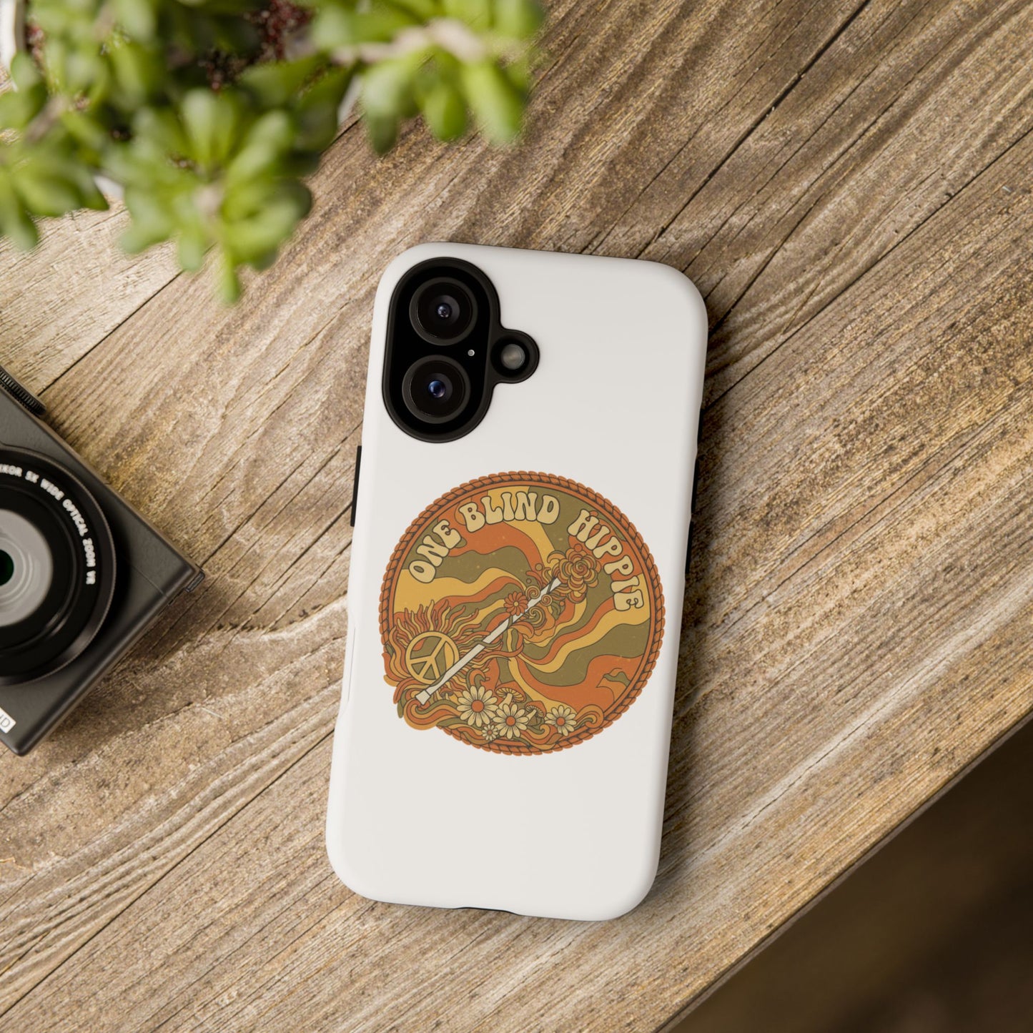 'One Blind Hippie' Retro Peace Phone Case