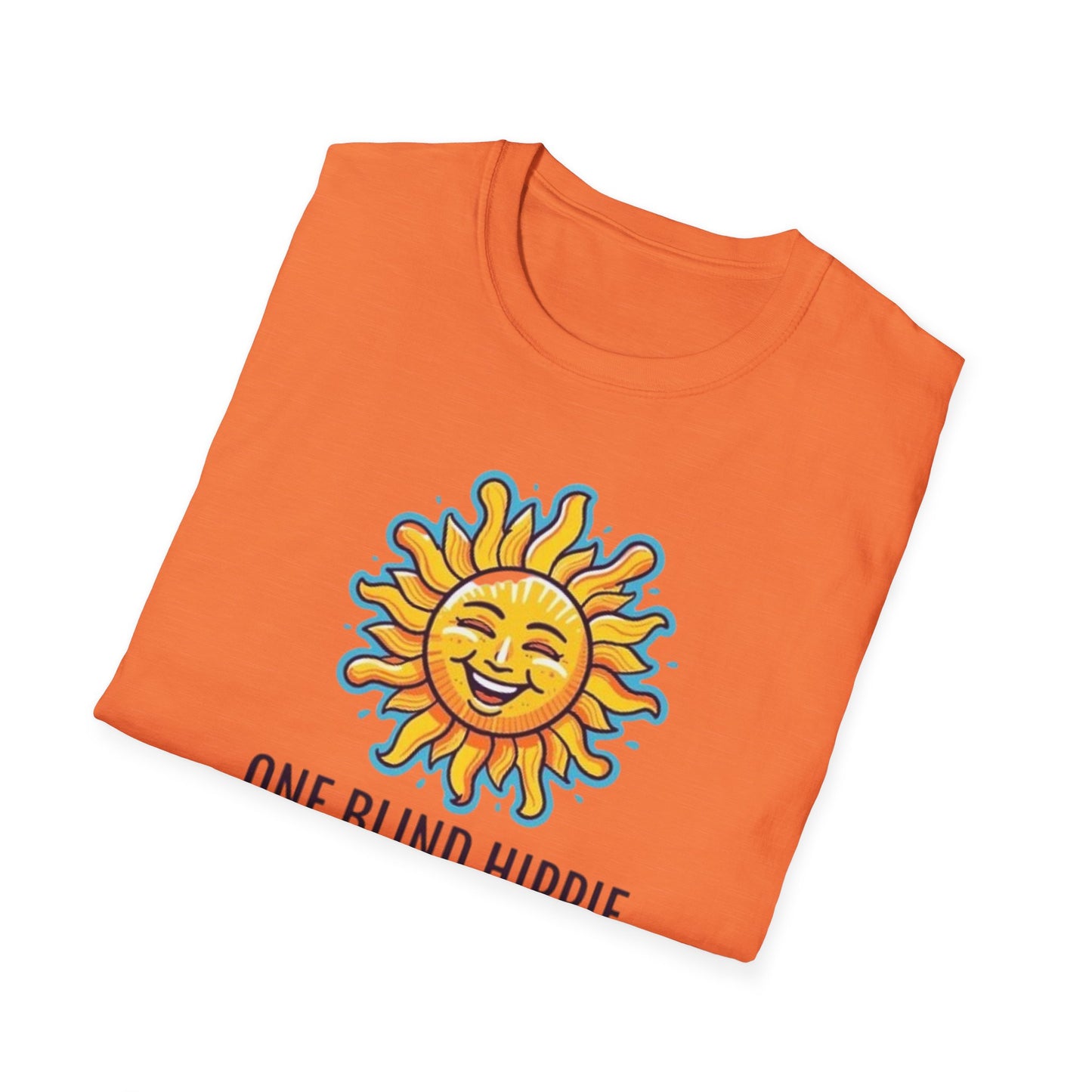 1 Unisex Graphic T-Shirt with Sun Design, One Blind Hippie Shirt, Boho Style Tee, Perfect for Festivals or Casual Wear, Gift for Friends