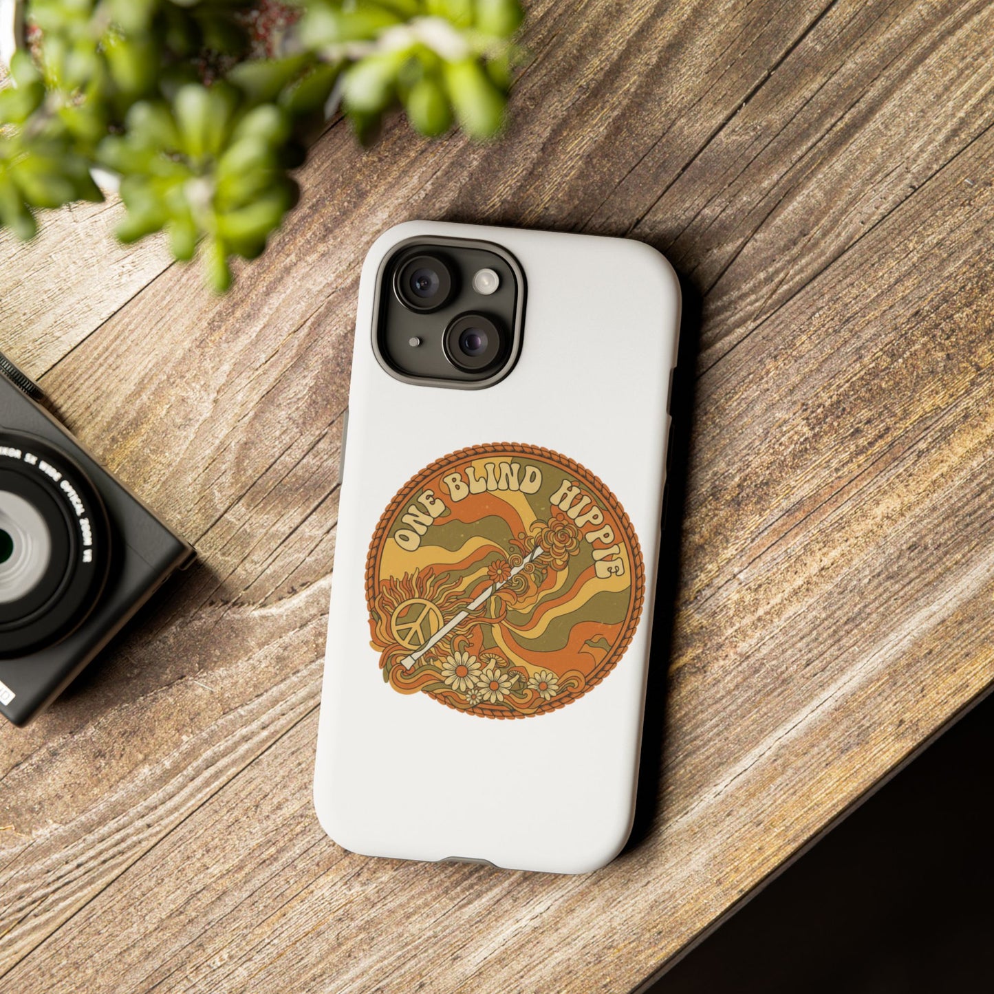'One Blind Hippie' Retro Peace Phone Case